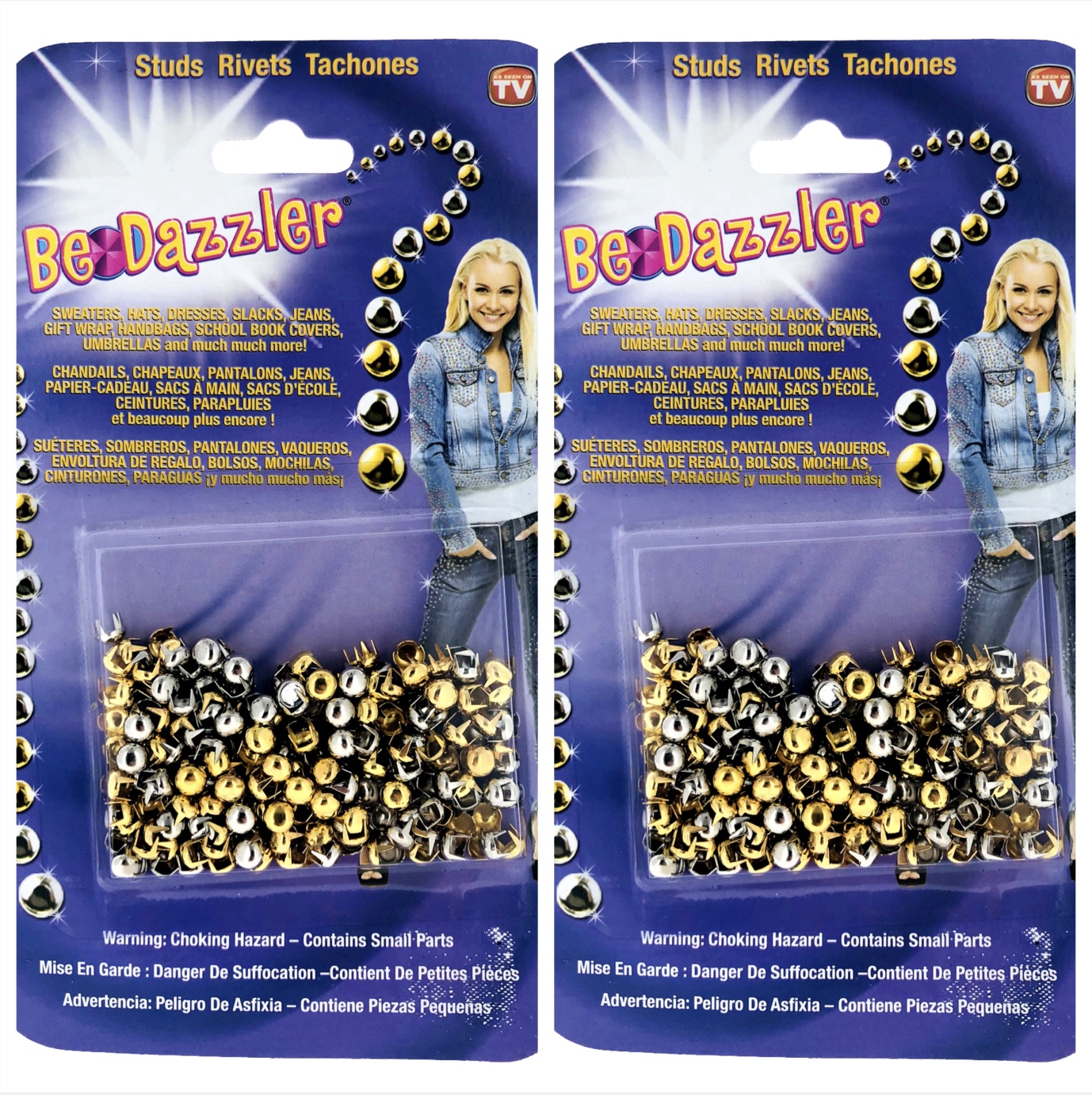 Be-dazzler Refill - Gold and Silver - Studs -300 Pieces